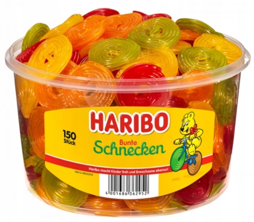 Haribo Фруктовые улитки жевательные конфеты, 1,2 кг